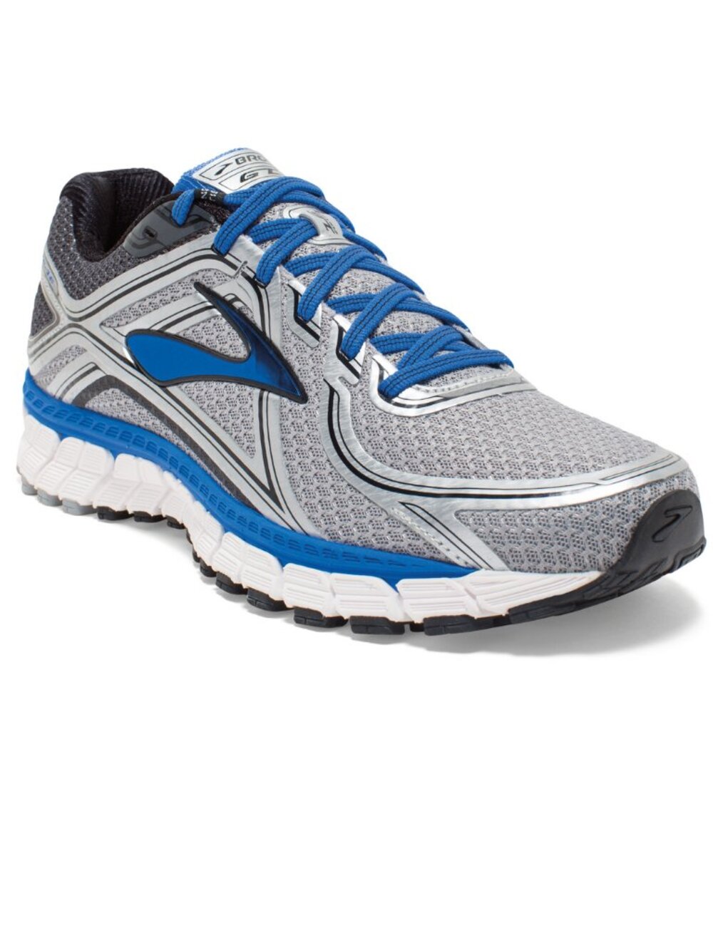 RARE NEW Brooks Adrenaline GTS 16 Silver Blue Black Mens 10.5 US 44.5 EUR